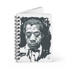 Writer&#39;s Journal, James Baldwin Notebook, Gift for Writer, Gift for Sister, Mother, Blank Notebook Black African American History Notebook