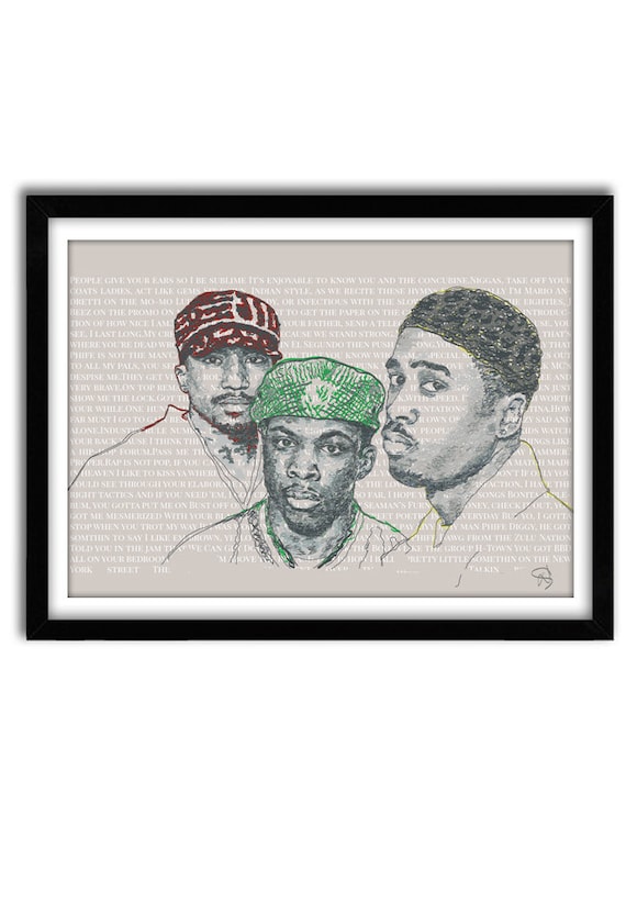 A Tribe Called Quest Poster, Lyrics Print, Q-tip, Phife Dawg, Hip Hop Poster, Office Art, Music poster, Pop Art, Wall Decor, Dorm Room Decor