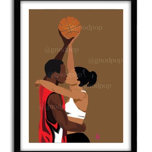 Love and Basketball Art Print Poster-  Classic Black Movies, Minimalist Art, Home Decor, Black Art Print
