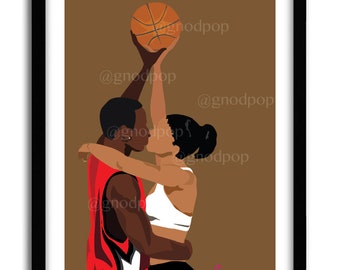 Love and Basketball Art Print Poster-  Classic Black Movies, Minimalist Art, Home Decor, Black Art Print