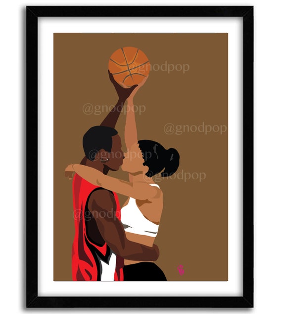 Love and Basketball Art Print Poster-  Classic Black Movies, Minimalist Art, Home Decor, Black Art Print