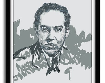 Ja też śpiewam Amerykę - Langston Hughes Plakat artystyczny, Sztuka afroamerykańska, Sztuka czarna, Prezent dla pisarza, Sztuka biurowa,