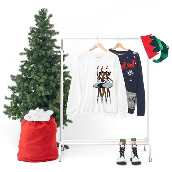 Black Nutcracker Ballet Sweatshirt, African American, Christmas Holiday Season Sweatshirt Xmas Adult Unisex Sweater, Urban Nutcracker