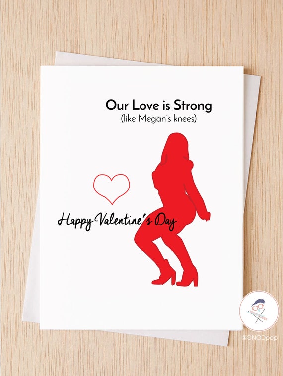 Megan's Knees Funny Valentines Day Card, Card for Wife, Husband, Girlfriend Boyfriend, Thee Stallion Valentine's Day Card Co-Worker, - 65A