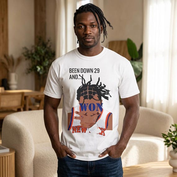 New York Basketball Graphic T-Shirt, Retro Knicks Inspired Tee, NYC Streetwear, Down 29,  Brunson Shirt - Basketball Champions T-Shirt
