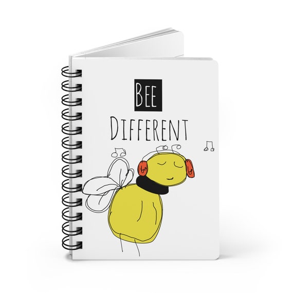 Cute Bee Different Unique Blank Notebook Writer's Journal, Bee Notebook, Gift for Niece Nephew, Gift for Sister, Custom Kids Notebook,