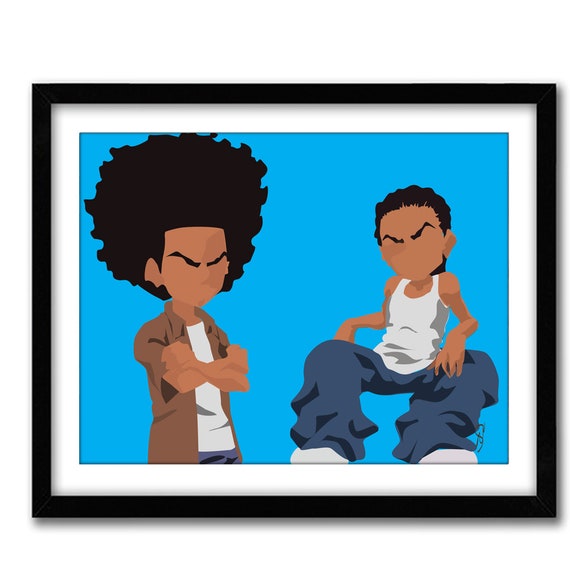 Riley and Huey Art Print Poster- TV Classic Comedy Print , Christmas Holiday Gift for Brother, Best Friend Dorm room Decor, Black Art Print