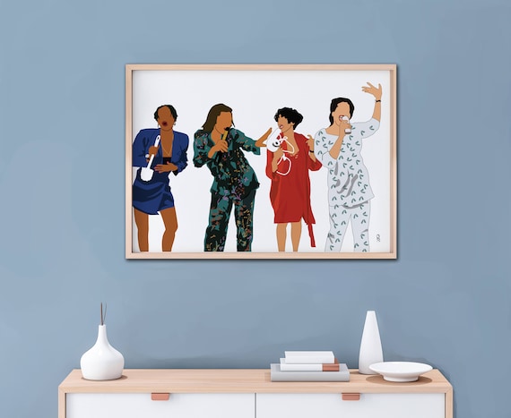 Living Single Art Print Poster- 90's TV  Classic TV Show Print , Christmas Holiday Gift for Sister, Best Friend Home Decor, Black Art Print