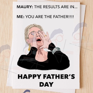 Meryl Streep gritando meme cartão de dia dos pais, feliz dia dos pais, novo cartão de pai - cartão meme para pai, cartão de pai engraçado, Maury você é o pai