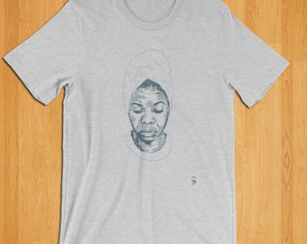 Nina Simone Shirt, Unisex T-shirt, Nina Simone the High Priestess of Soul, Blues Shirt, Nina Simone Art, Music T-Shirt, Feminist T-Shirt,