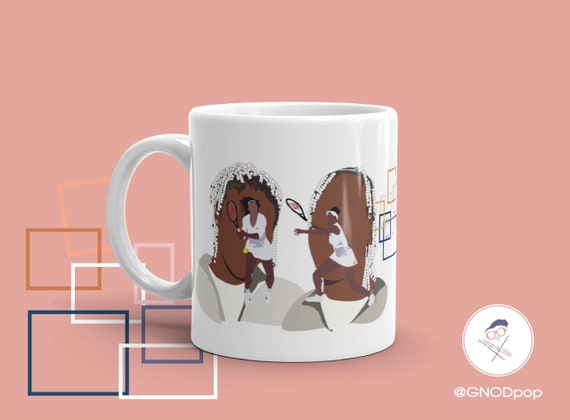 Serena and Venus, African American Art Mug, Christmas Gift, Birthday for Sister, Gift for BFF, Feminist Mug, Inspirational mug