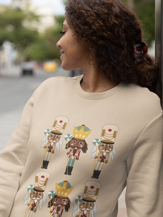 Christmas Sweater, Black Brown Nutcracker, Holiday Sweater Ugly Christmas Sweater, Festive Sweater For Women, Men, Unisex Funny