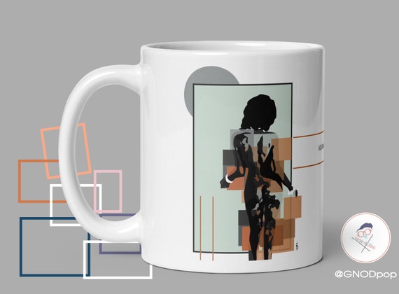 Kiss My BLAAACK - African American Art mug - Black Girl Magic Office Home Decor, Black Art Mug Gift for Sister, Sexy Romantic Mug