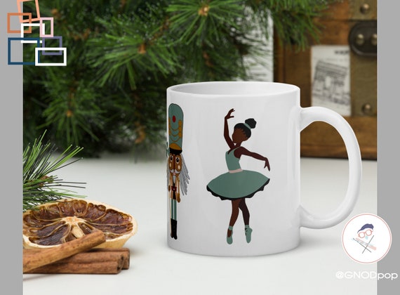 Black Nutcracker Ballet Mug, Gift for Ballerina, Gift For Ballet Teacher, Dancer Mug, Holiday Christmas Unique Mug, Black Girl Magic