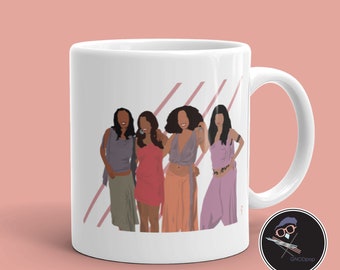 Caneca de café inspirada na série Girlfriends, presente para amigas, caneca feminista, presente para colega de trabalho, presente divertido e original para amiga, presente para irmã.