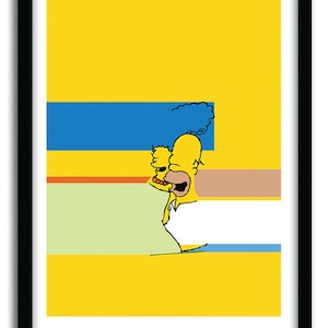 The Simpsons- Classic Love - Marge and Homer Love print, Dorm Room Decor, Back to School Retro art, pop art, office art, modern art, Poster