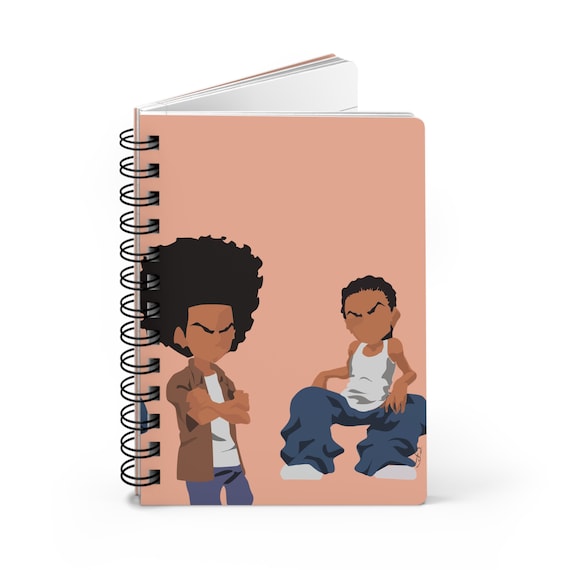 Boondocks Unique Notebook Writer's Journal, Travel Student Notebook, Gift for Writer, Gift for Brother Sister, African American Art Notebook
