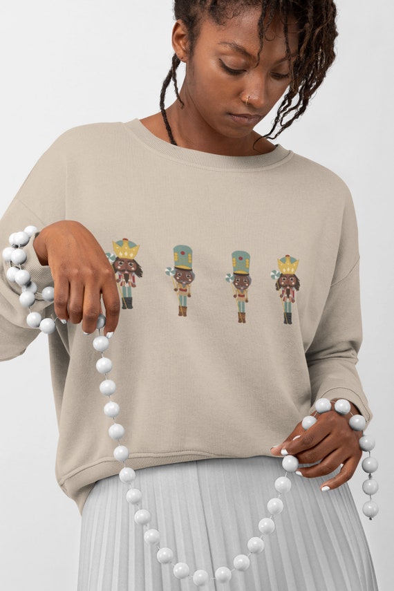 Black Nutcracker Ballet Sweatshirt, African American, Christmas Holiday Season Sweatshirt Xmas Adult Unisex Sweater, Urban Nutcracker