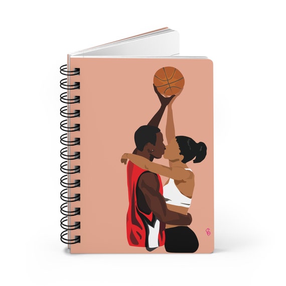 Unique Blank Notebook Writer's Journal, Love and Basketball Notebook, Gift for boyfriend, Gift for girlfriend, African American Notebook,