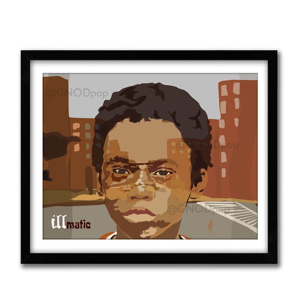 Classic Hip-hop, Ill-Matic Album Cover Poster Nas, 90's Old School Hip Hop Legends Artwork Poster, Black Art, Home Office Art, dorm art