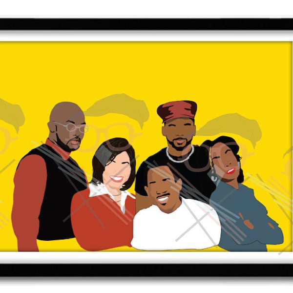 Classic TV Poster - Martin TV Show, 90's Poster, hip hop poster, Damn Gina, Martin Show, Home Office Art, College poster, Dorm Decor, 90s