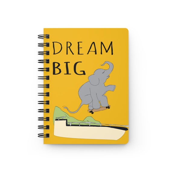 Dream BIG Unique Blank Notebook Writer's Journal, Skateboard Notebook, Gift for Writer, student notebook, lined notebook, teacher gift
