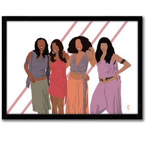 Vriendinnen tv-showposter, kerstverjaardagscadeau voor zus, cadeau voor beste vriend, klassieke tv-shows. Feministische kunst, decoratie voor thuisonderwijs