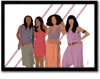 Girlfriends TV Show Poster, Christmas Birthday Gift for Sister, Gift For Best friend, Classic TV shows. Feminist Art, Home College Decor