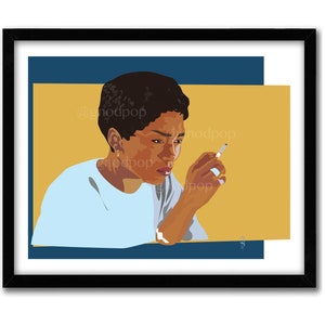 11 Jahre - Warten auf Exhale Art Print Poster- 90er Jahre Filmklassiker, Filmklassiker, 90er Jahre, moderne Kunst, schwarzer Kunstdruck