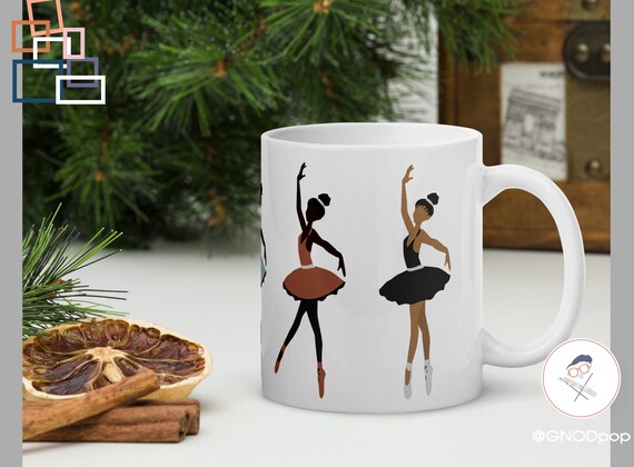 Black Ballerinas Ballet Christmas Coffee Mug, Gift for Dancer, Gift for Wife, Gift For Girlfriend, Modern Unique Mug Gift for Teacher