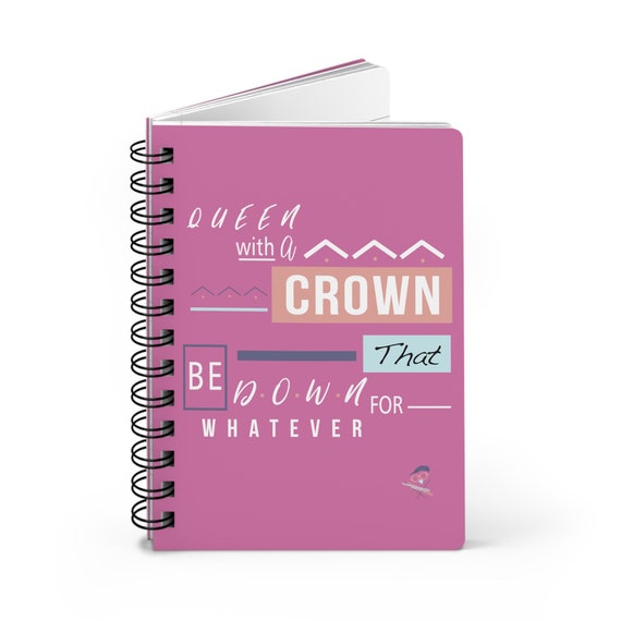 Writer's Journal, Feminist Notebook, Gift for Writer, Gift for Sister, Mother, Blank Notebook Inspirational Journal, Queen With a Crown
