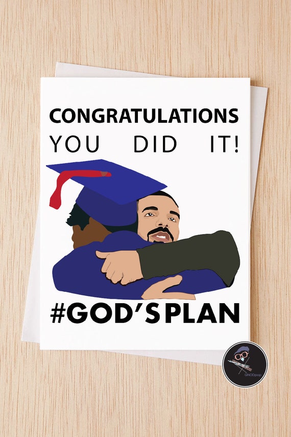 God's Plan Graduation Card, Funny Congratulations Card Graduation High School College - 57A