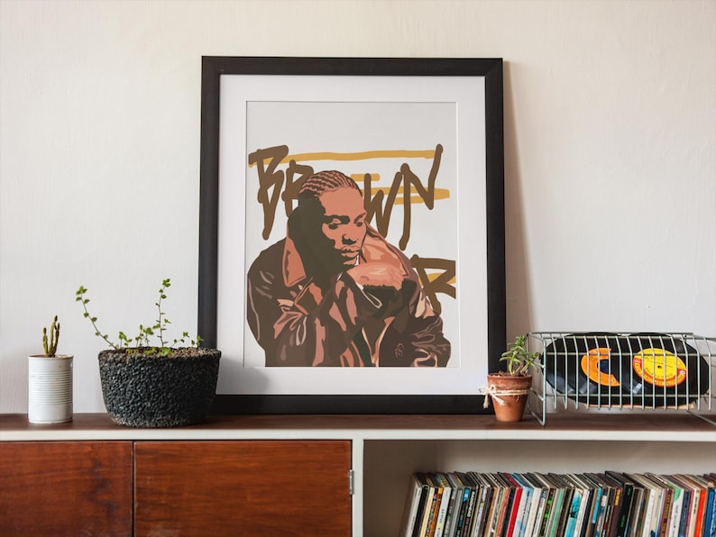 Brown Sugar D'Angelo Art Print Poster- Classic R&B Neo Soul Art, Christmas Holiday Gift, Dorm Decor, Best Friend Home Decor, Black Art Print WHITE WITH WORDS