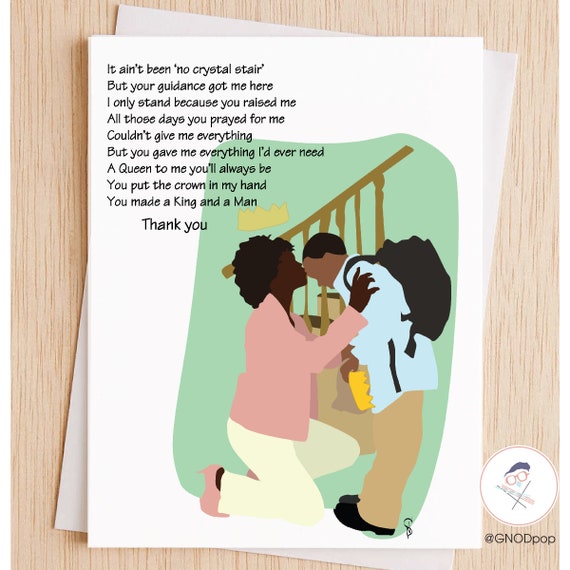 Son to Mother - Happy Mother's Day Card, You Put The Crown In My Hand, Card for Black Mother, Card for Sister, Motivational Card - 75A
