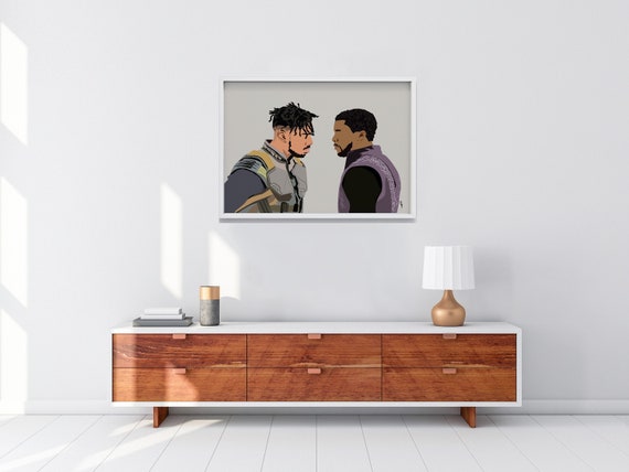 2 Kings Movie Art Print Poster Wakandan Forever, Gift for Sister, Brother, Gift for Best Friend, Office Home Decor, Black Panther Art