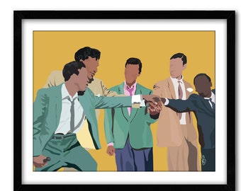 The Five Heartbeats Art Print Poster- Classic Movie Music Art, Christmas Holiday Gift, Dorm Decor, Best Friend Home Decor, Black Art Print