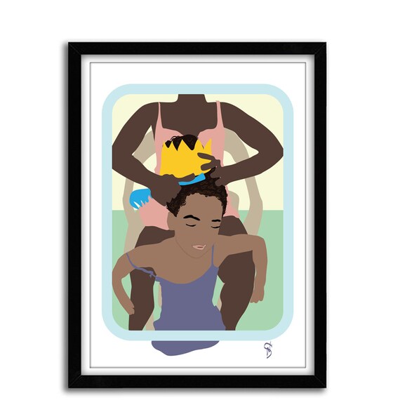 You Fixed My Hair and Made My Crown, Gift for Mom, Gift for Sister, Gift for Best Friend Home Decor, Black Art Print