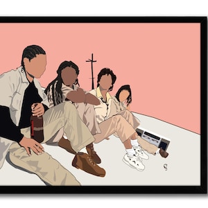 Set It Off Classic Movie Poster - 90s&#39;  Illustration 90&#39;s Poster, hip hop poster, Wall art, Home Office dorm Art, Christmas Holiday Gift