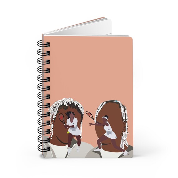 Personalized Blank Notebook Writer's Journal, Serena Venus Notebook, Gift for Writer, Gift for Tennis Fan Gift for Sister, Black Girl Magic
