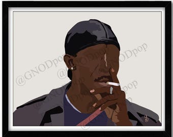 Omar's Coming The wire Classic TV show Art, Father's Day Gift Christmas Holiday Gift, Dorm Decor, Best Friend Home Decor, Black Art Print