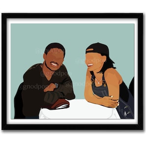 Love Jones Kunstdruck Poster - 90er Jahre TV Classic TV Show Print, Weihnachtsferien Geschenk für Schwester, Bester Freund Wohnkultur, Schwarzer Kunstdruck