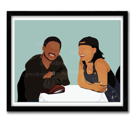 Love Jones Art Print Poster- 90's TV  Classic TV Show Print , Christmas Holiday Gift for Sister, Best Friend Home Decor, Black Art Print