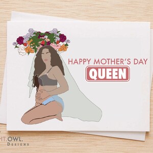 Happy Mother's Day koningin, kaart voor Moederdag, Bey Hive Card, Card voor vrouw/moeder, kaart voor zus, motiverende kaart, Mother's Day Card