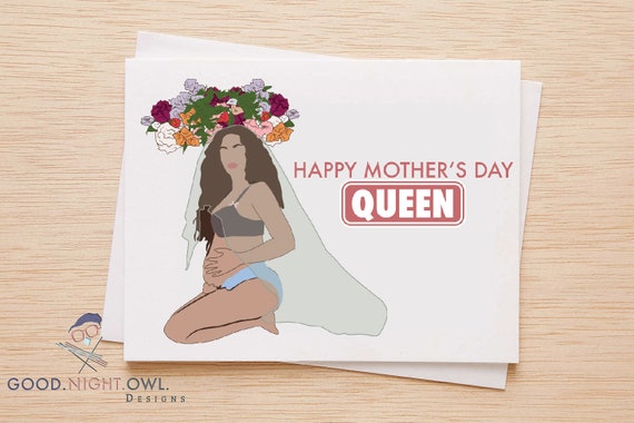 Happy Mother's Day Queen, Card for Mother's day,  Bey Hive Card, Card for Wife/Mother, Card for Sister, Motivational Card, Mother's Day Card
