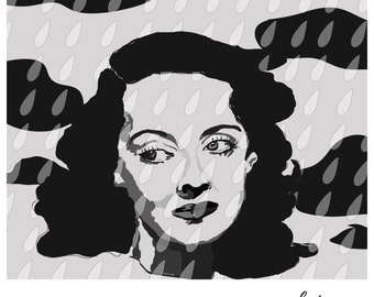 Bette Davis Quote - Black and white Poster, Classic Movie Poster, Christmas gift for mom wife, classic movie Bette Davis