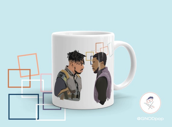2 Kings Black Panther Coffee Mug, Black Art Mug Gift for Brother,  Gift for Coworker, Funny Unique Gift for Friend, Classic Movie