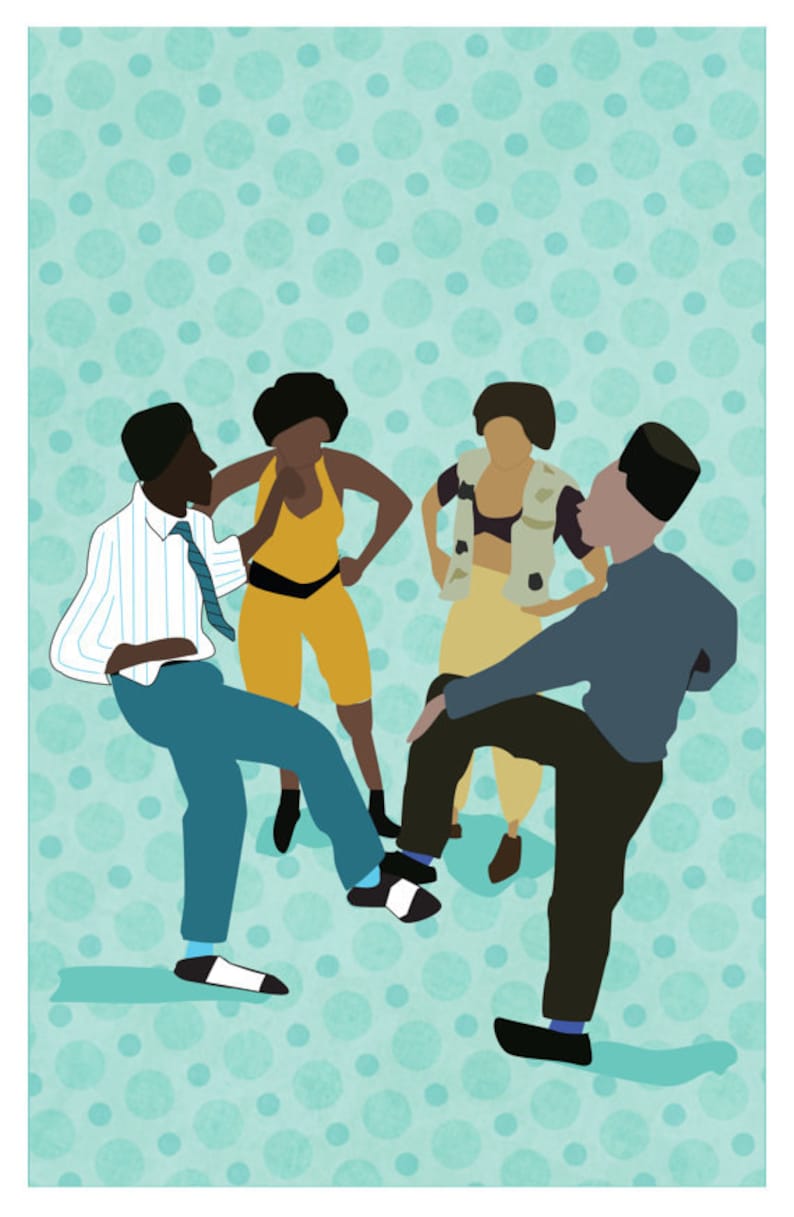 Pode incluir: Quatro pessoas, dois homens e duas mulheres, est&atilde;o em p&eacute; em c&iacute;rculo sobre um fundo azul claro com bolinhas brancas. Todos est&atilde;o vestidos com roupas casuais e sorrindo.
