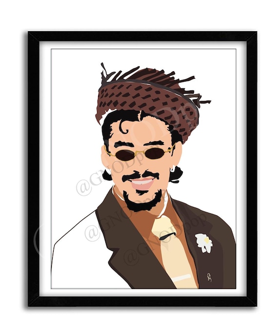 Benito Art Print Poster- Ice Out -Bad Bunny Art, Birthday Gift, Dorm Decor, Best Friend Home Decor, Gift for friend