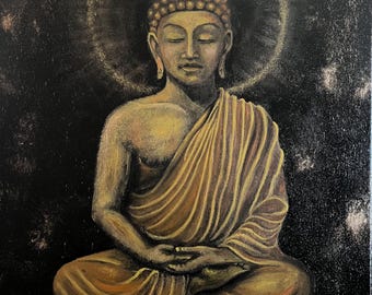 Golden serenity: Buddha in meditation