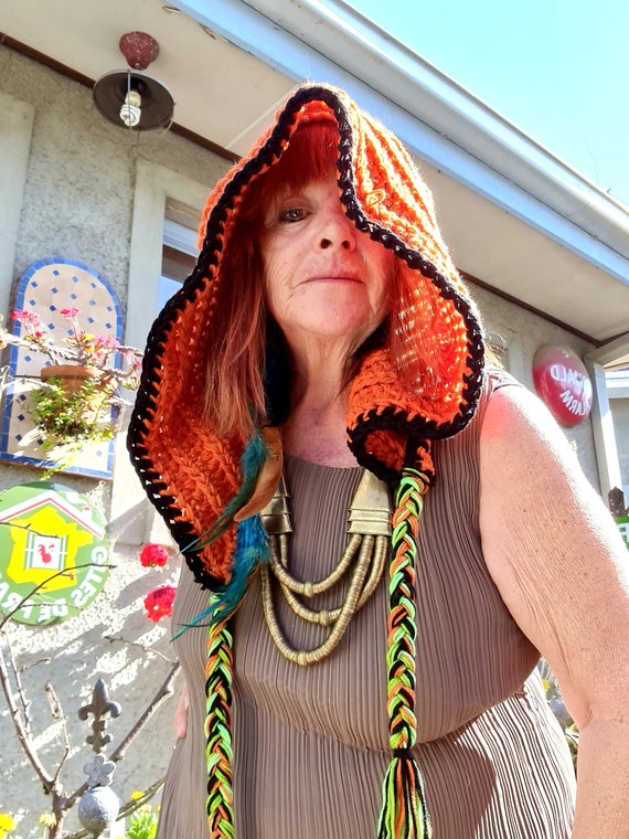 CROCHET FESTIVAL HOOD Oversized Crochet Festival Hood – AstroKnotty main image 2